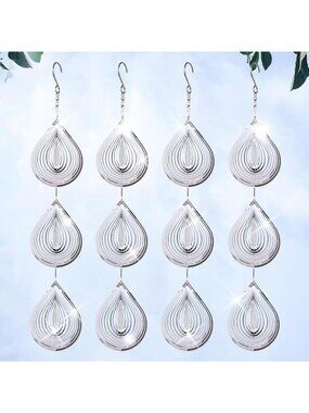 Shiny Metal Bird Scare Discs Set - Reflective Wind Spinners for Garden & Patio